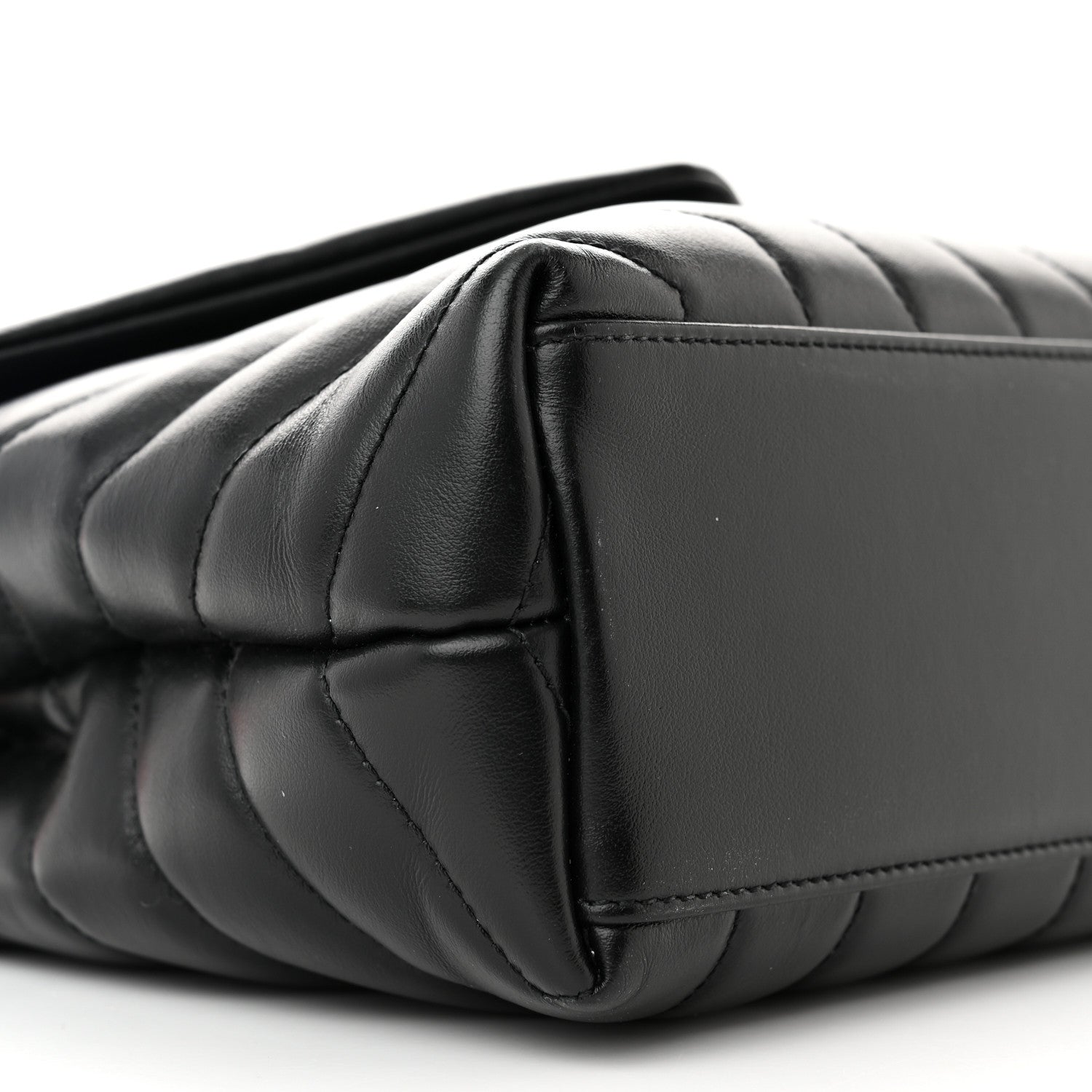 Saint Laurent Calfskin Y Quilted Monogram Small Loulou Chain Satchel Black 9 of 12