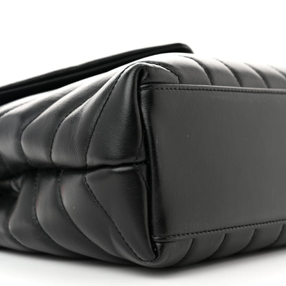 Saint Laurent Calfskin Y Quilted Monogram Small Loulou Chain Satchel Black 9 of 12