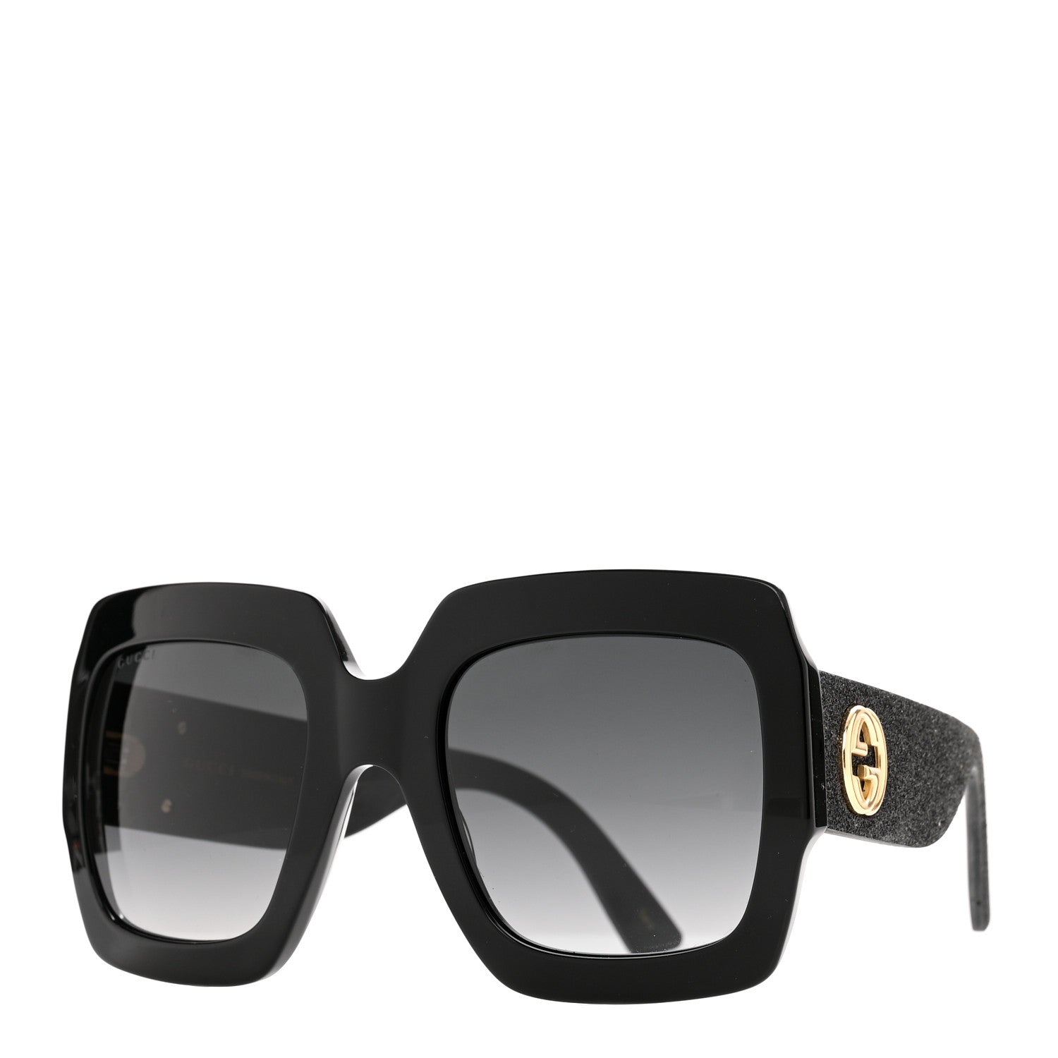 Gucci Square Frame Glitter GG0102S Sunglasses Black 1 of 6