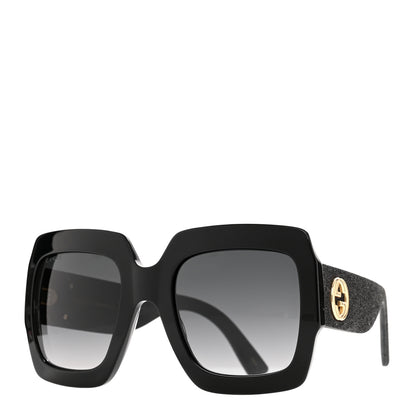 Gucci Square Frame Glitter GG0102S Sunglasses Black 1 of 6