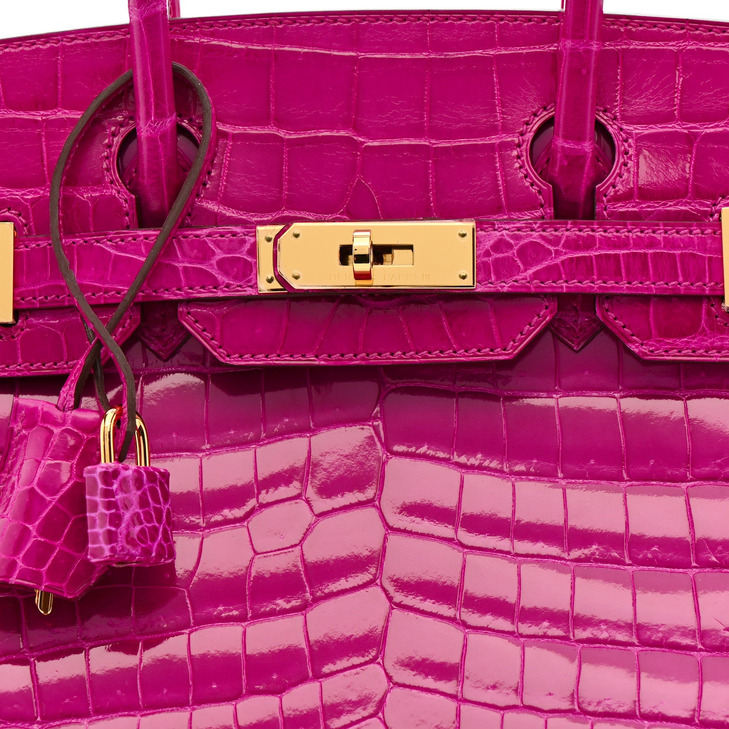 Hermes Shiny Niloticus Crocodile Birkin 30 Rose Scheherazade 8 of 11