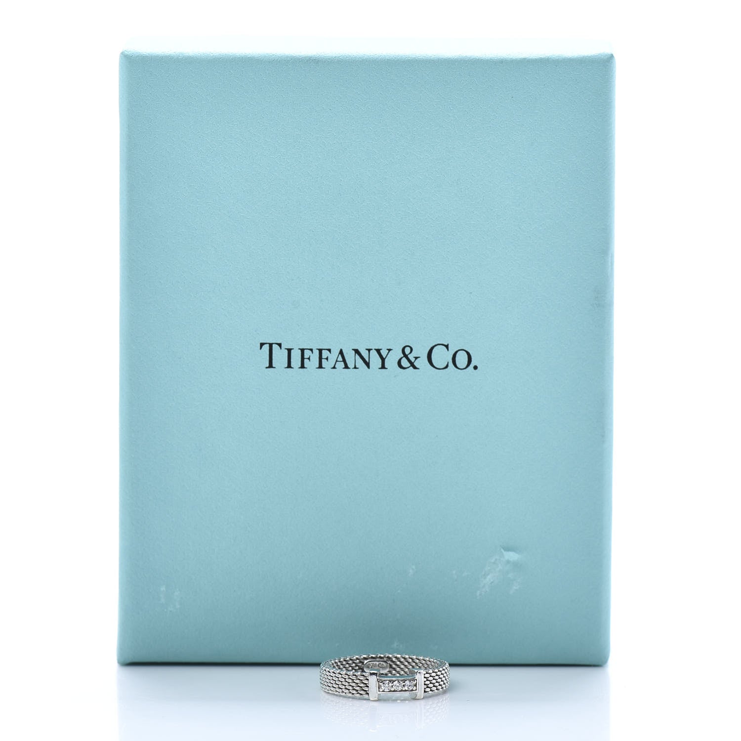 Tiffany Sterling Silver Diamond Narrow Somerset Ring 49 5 6 of 6