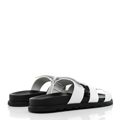 Hermes Calfskin Womens Chypre Sandals 37.5 White 4 of 8