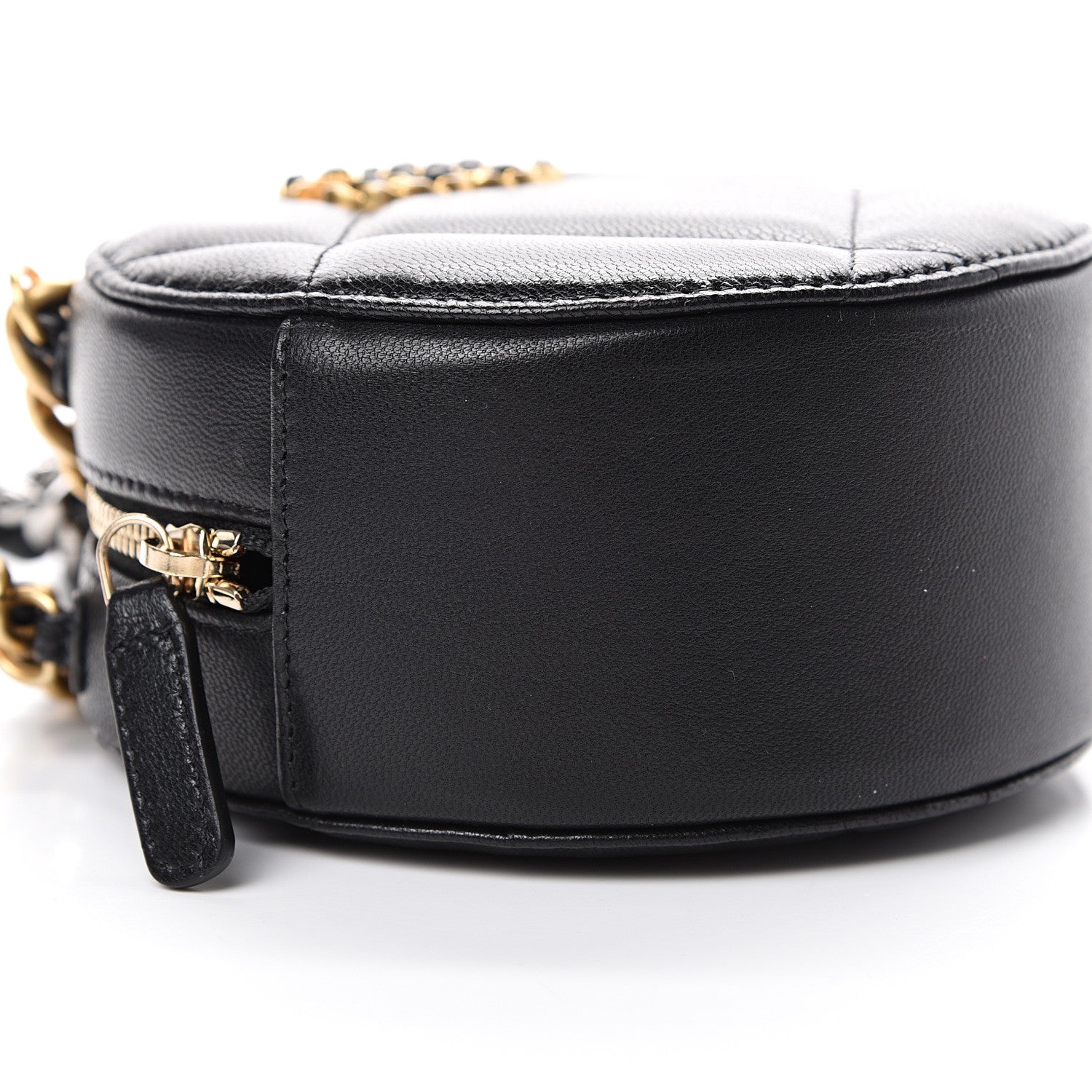 Chanel Lambskin Quilted 19 Round Clutch With Chain Black 8 of 10