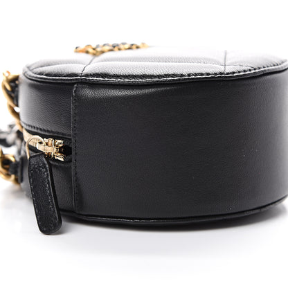 Chanel Lambskin Quilted 19 Round Clutch With Chain Black 8 of 10