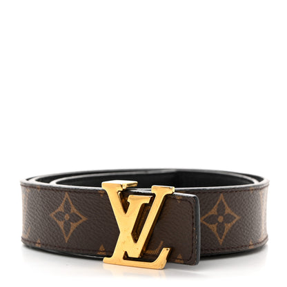 Louis Vuitton Calfskin Monogram 30mm LV Initiales Reversible Belt 80/32 Black 1 of 7