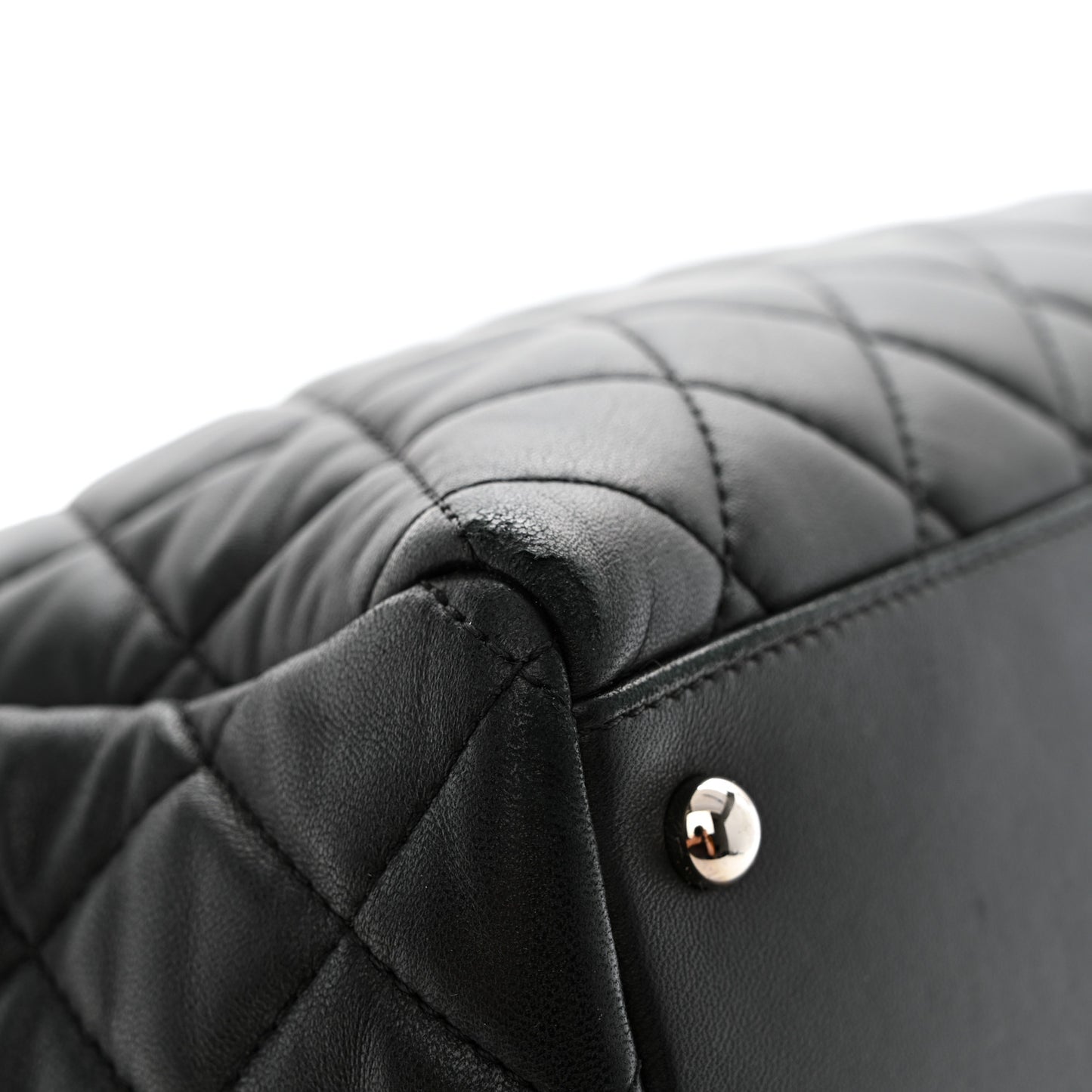 Lambskin Quilted Chanel 7 Tote Black