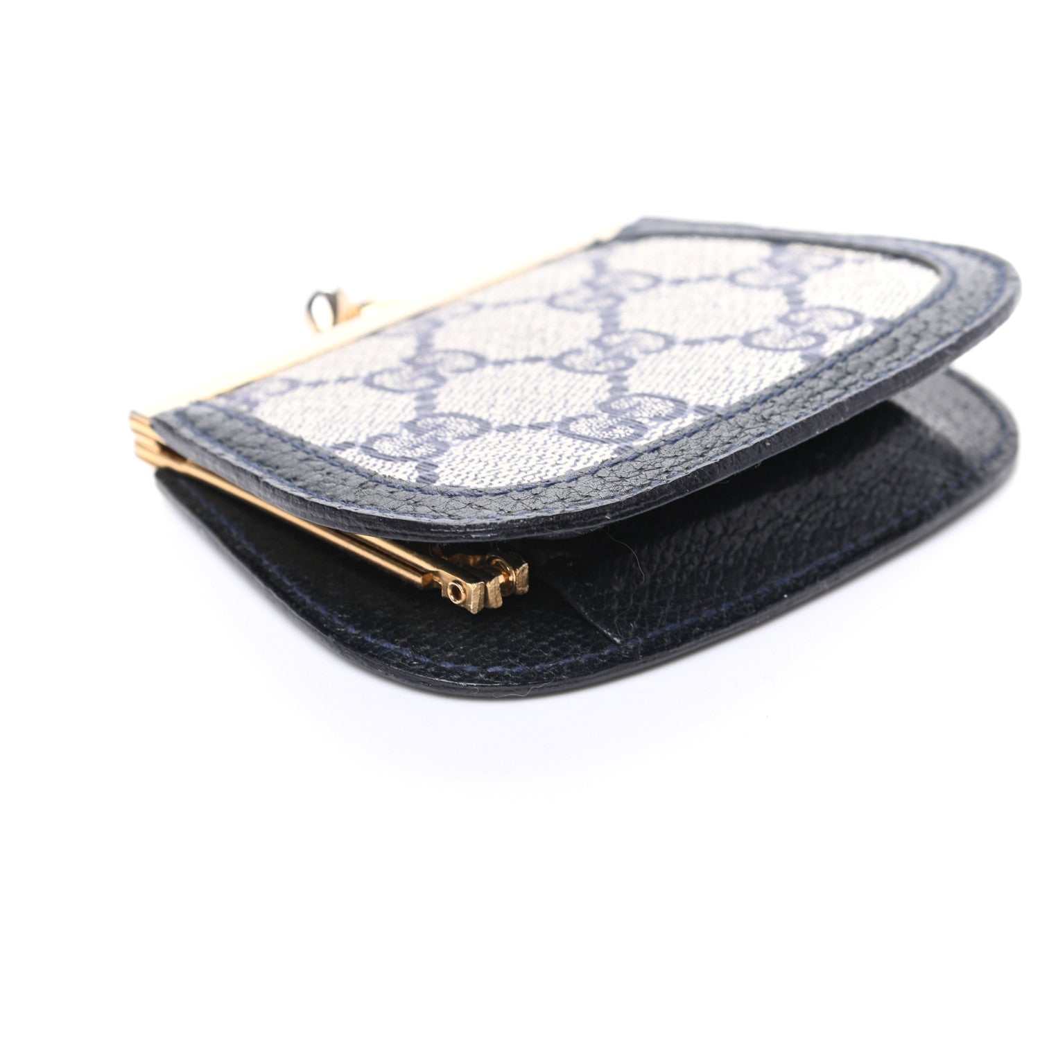 Gucci GG Supreme Monogram Coin Purse Beige Blue 8 of 9