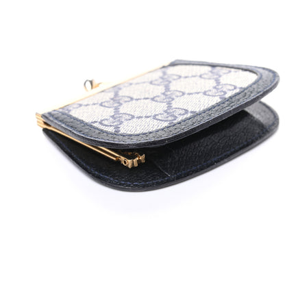 Gucci GG Supreme Monogram Coin Purse Beige Blue 8 of 9