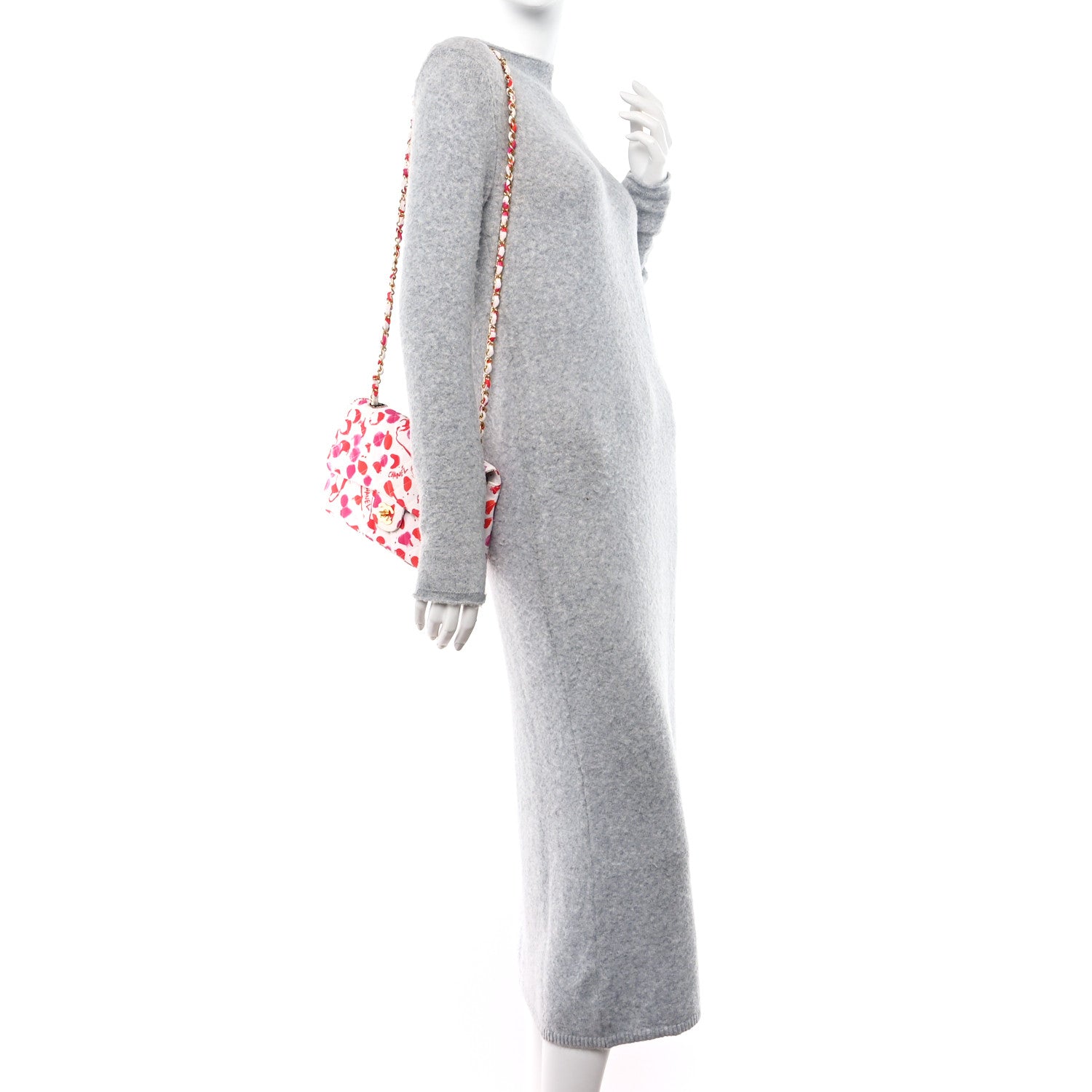 Chanel Jersey Quilted Splatter Paint Medium Single Flap Red Pink 2 of 10