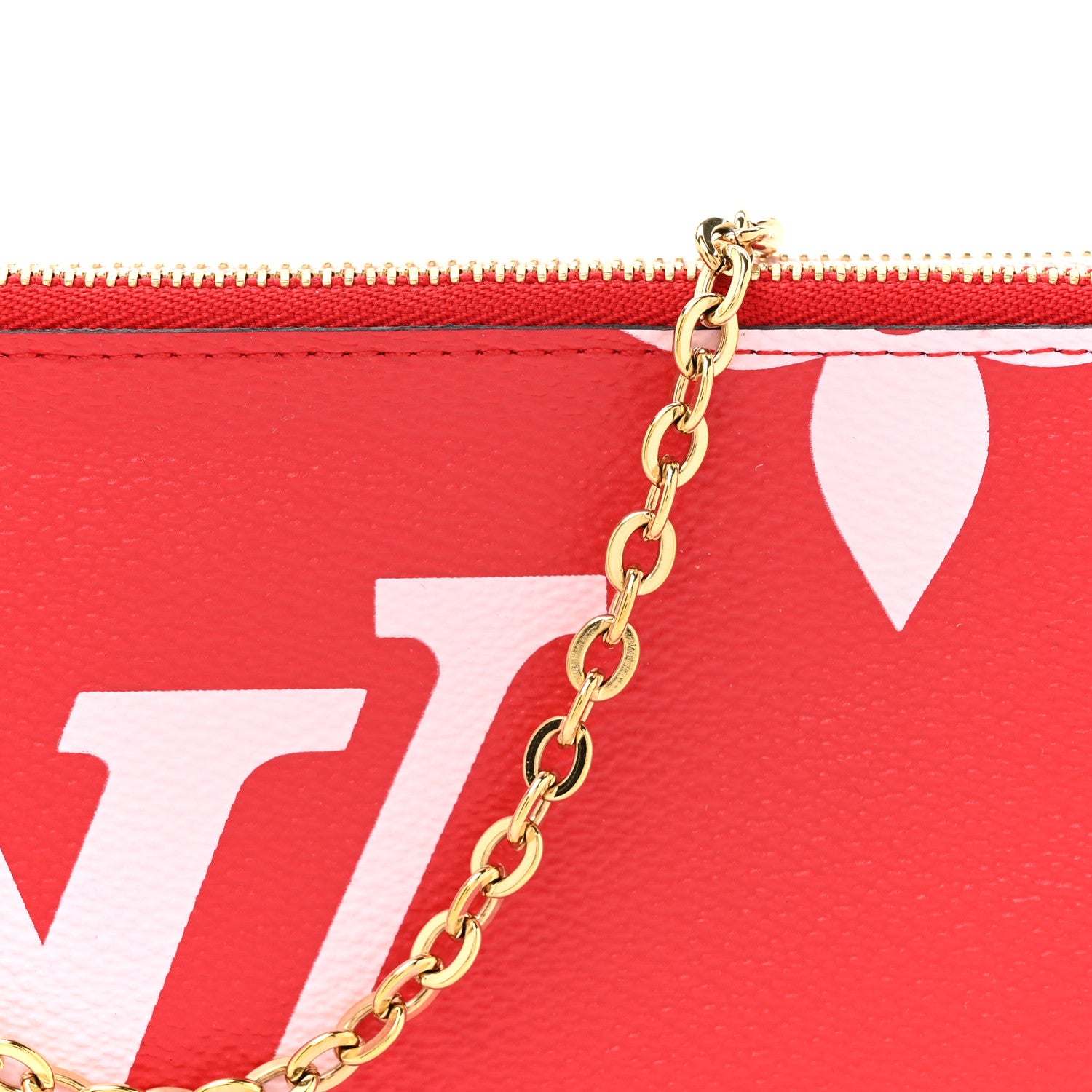 Louis Vuitton Monogram Giant Double Zip Pochette Rouge 8 of 13