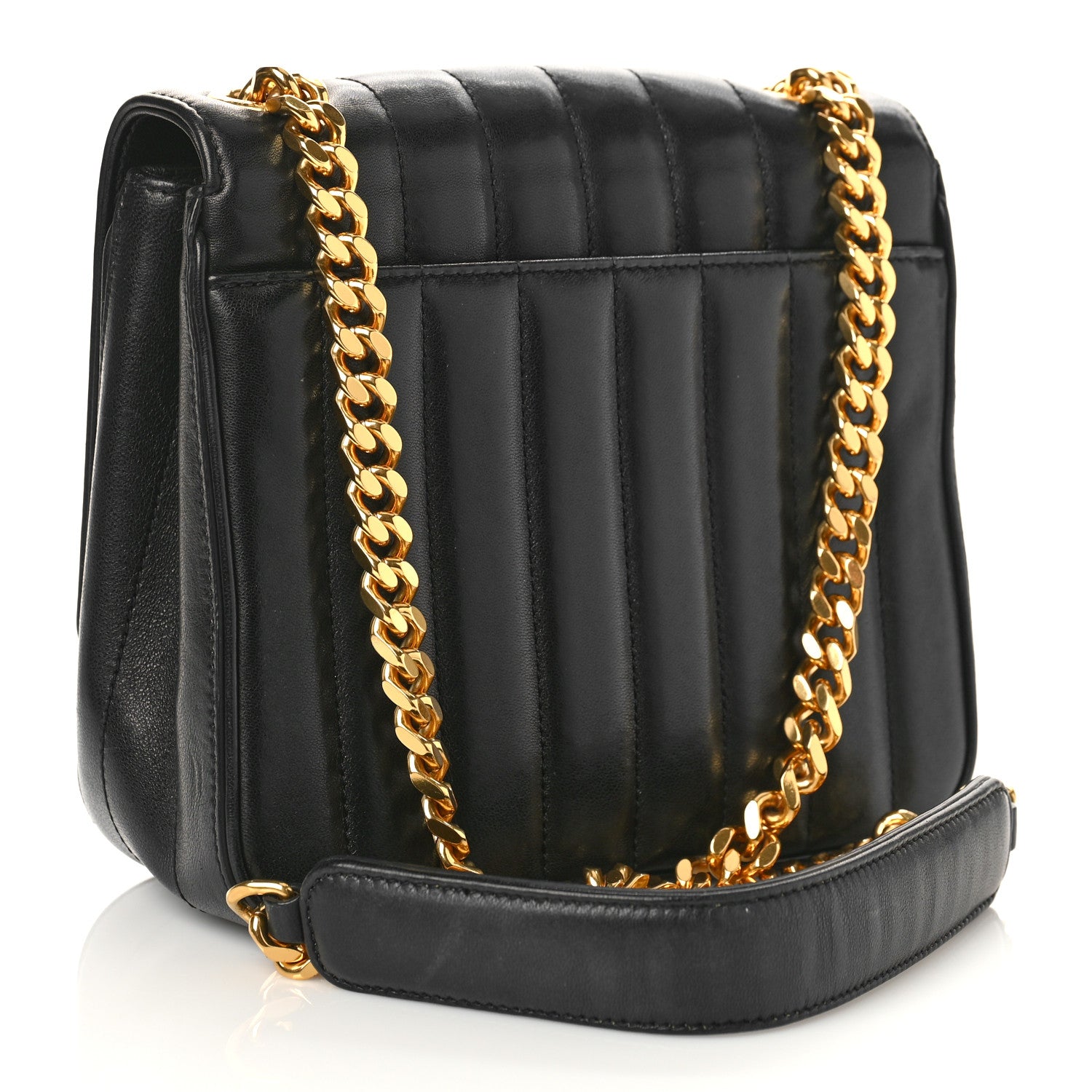 Saint Laurent Lambskin Matelasse Monogram Medium Vicky Chain Bag Black 3 of 10