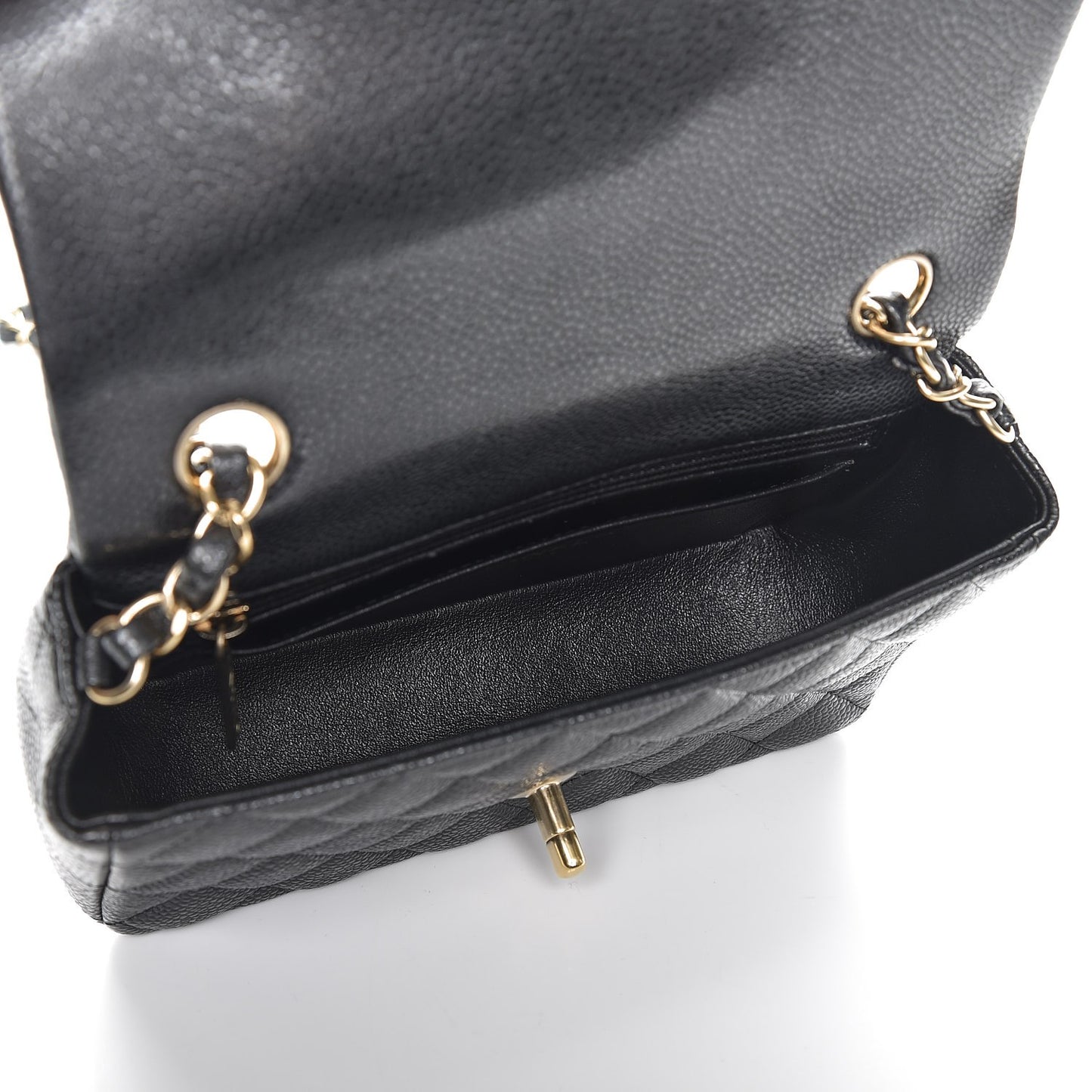 Caviar Quilted Mini Rectangular Flap Dark Charcoal