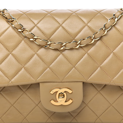 Chanel Lambskin Quilted Medium Double Flap Beige 11 of 12