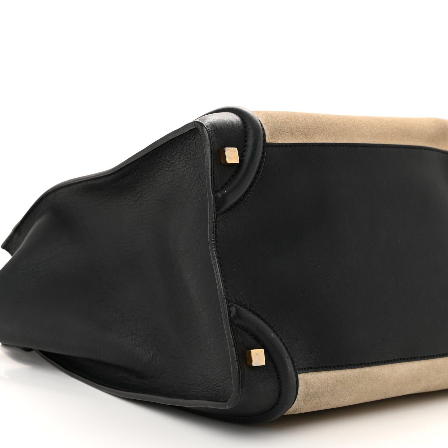 Smooth Calfskin Suede Mini Tri-Color Luggage Light Beige