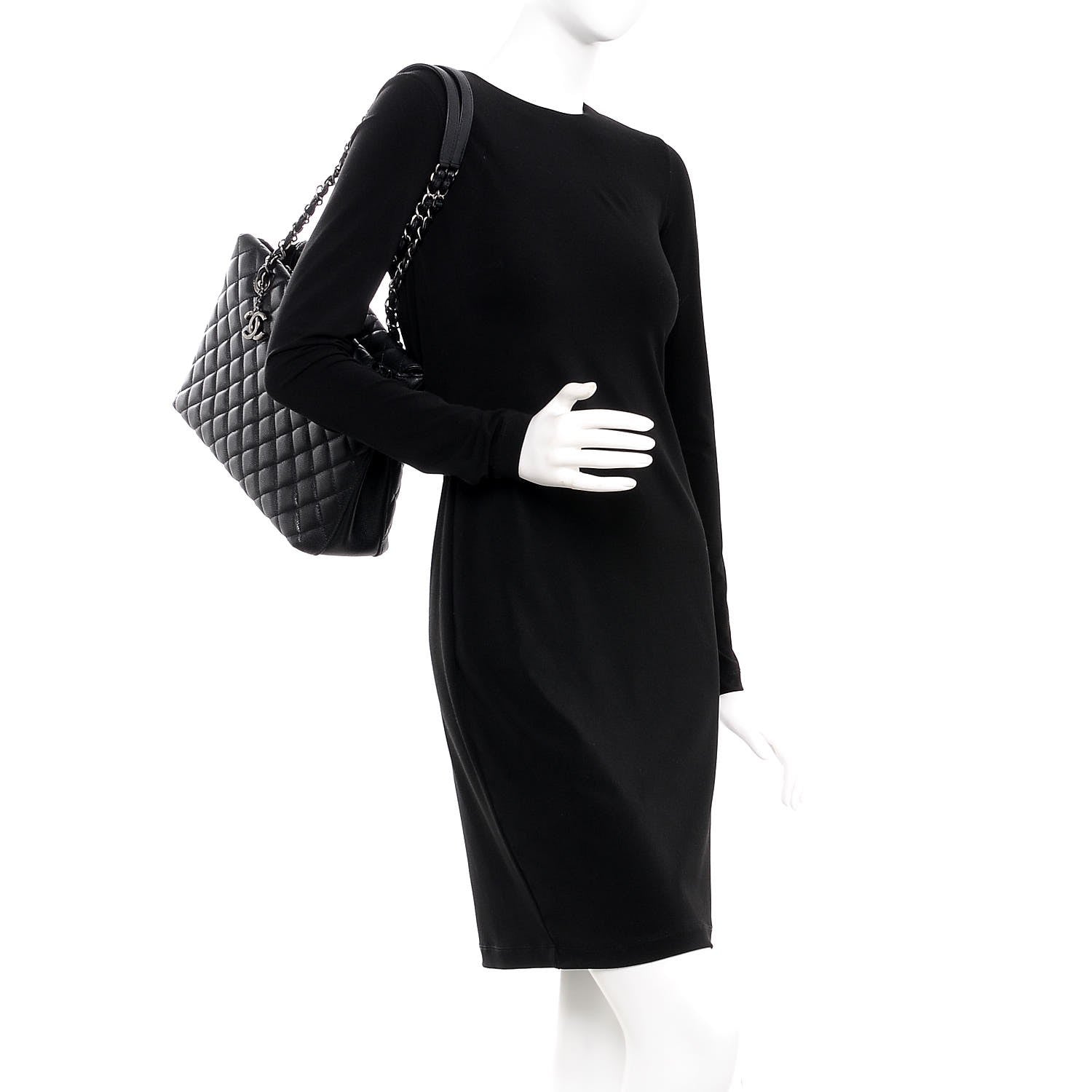 Chanel Caviar Quilted Small City Shopping Tote Black 2 of 7