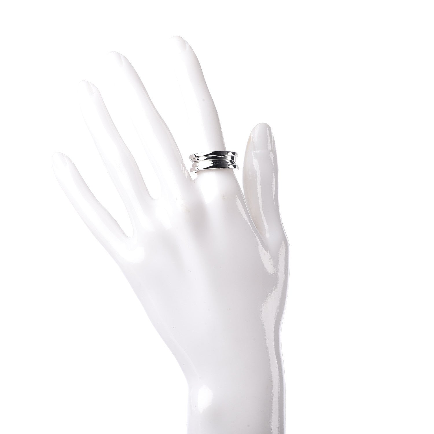 Bulgari 18K White Gold B.Zero1 Two-Band Ring 55 7.25 2 of 6