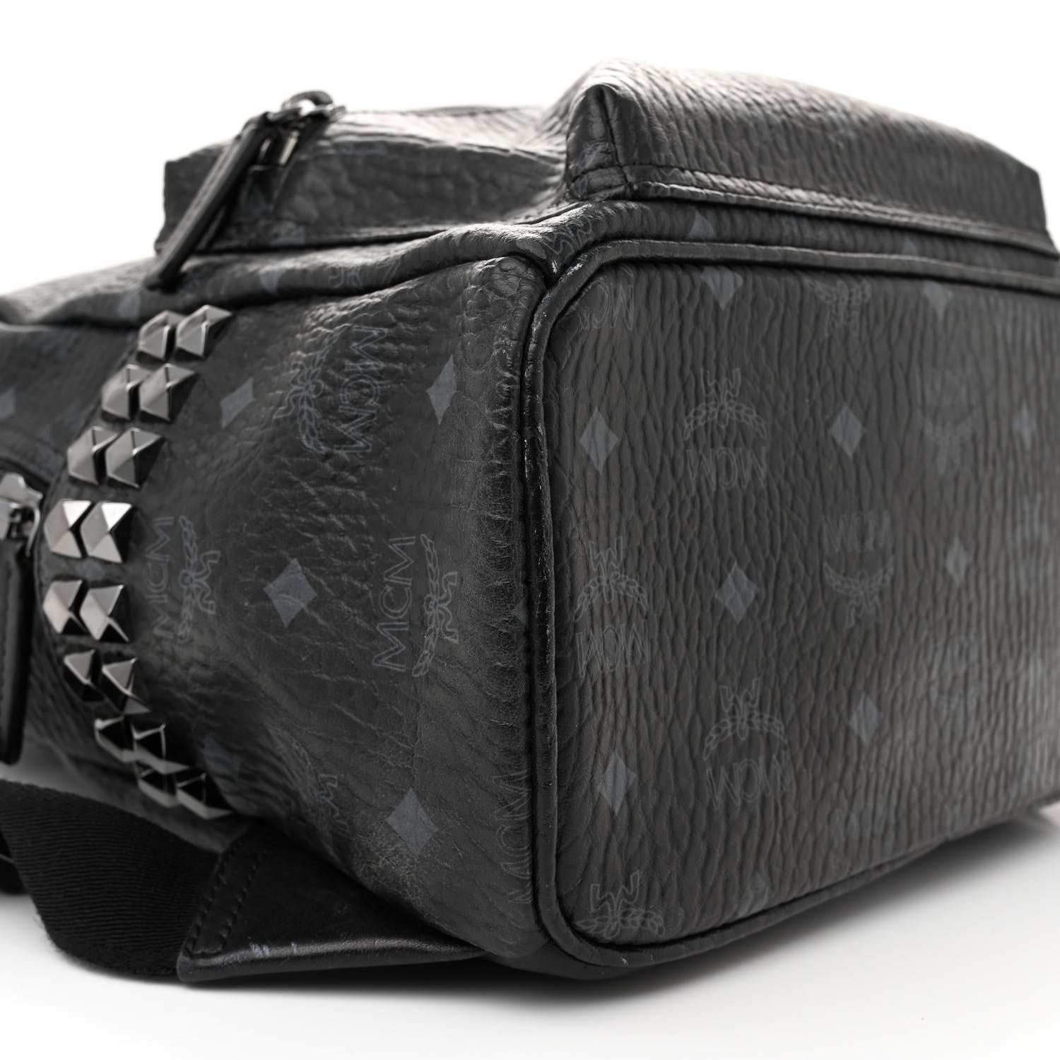 MCM Visetos Small Side Stud Stark Backpack Black 8 of 16