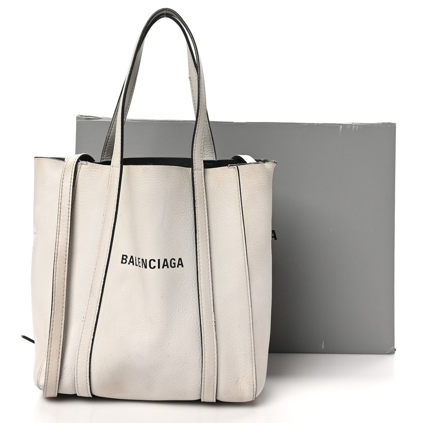 Smooth Calfskin Logo Double Sided XXS Everyday Tote Chalky White Black