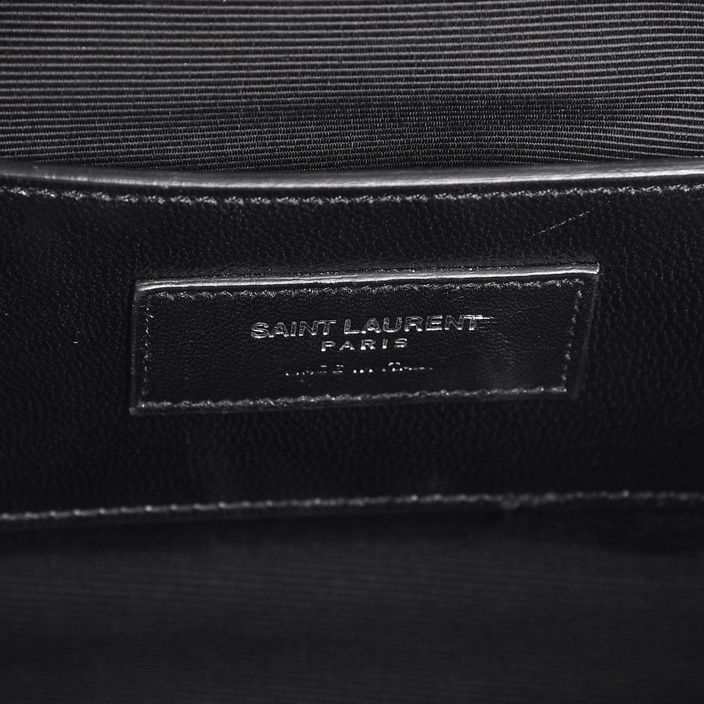 Sheepskin Matelasse Chevron Monogram Large College Satchel Black