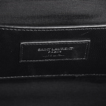 Saint Laurent Sheepskin Matelasse Chevron Monogram Large College Satchel Black 10 of 11