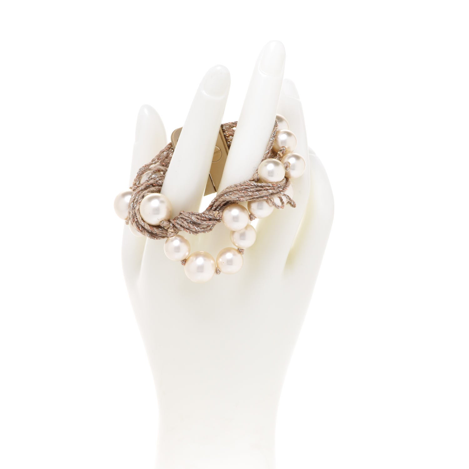 Chanel Pearl Multi Strand Bracelet Gold 2 of 5