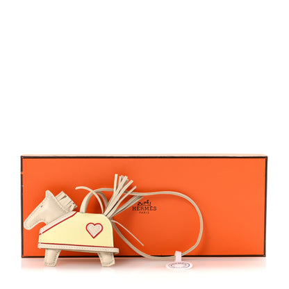 Hermes Milo Lambskin Grigri Rodeo Robeo Coeur Bag Charm PM Craie Jaune Milton Rouge Radieux 4 of 4