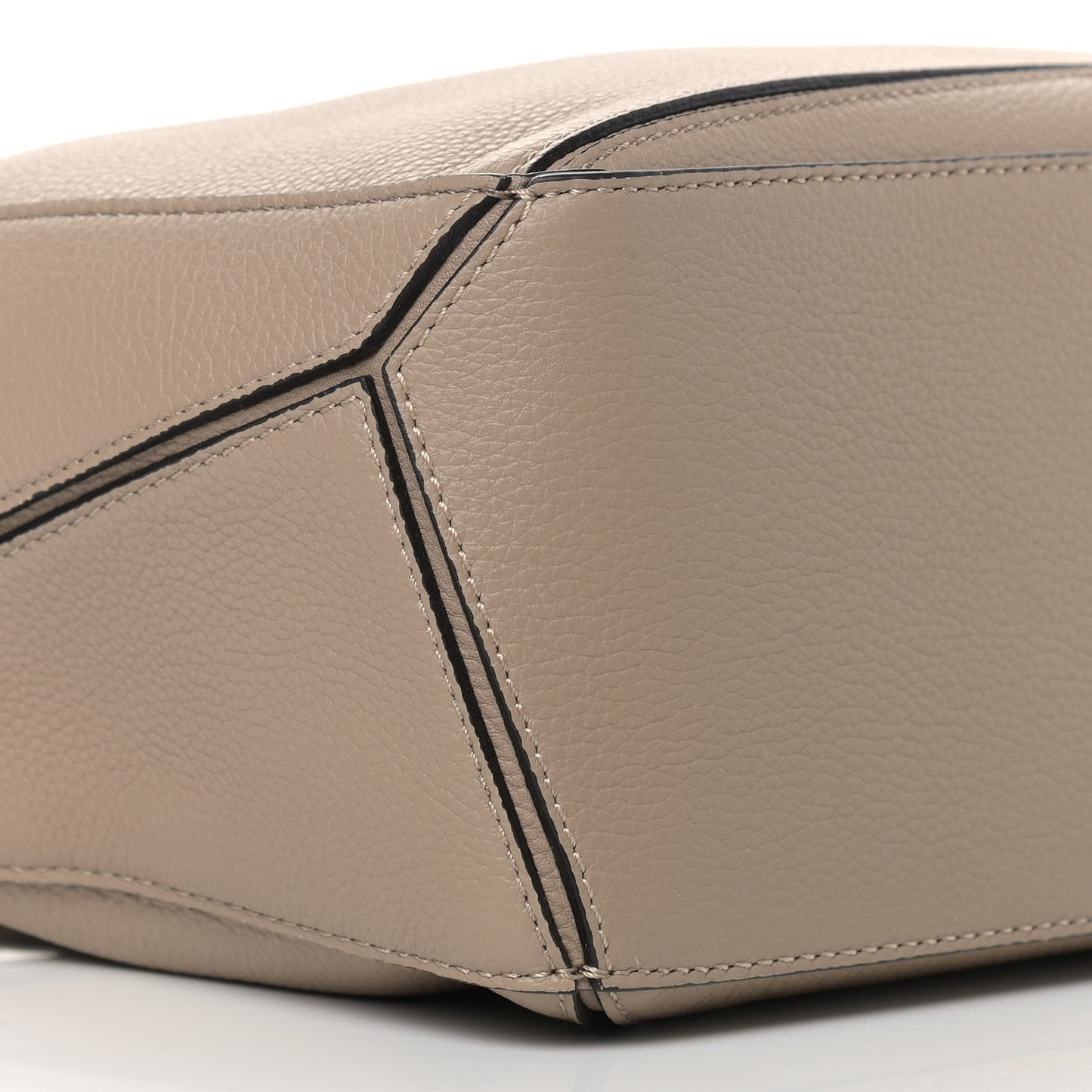 Grained Calfskin Small Puzzle Bag Sand