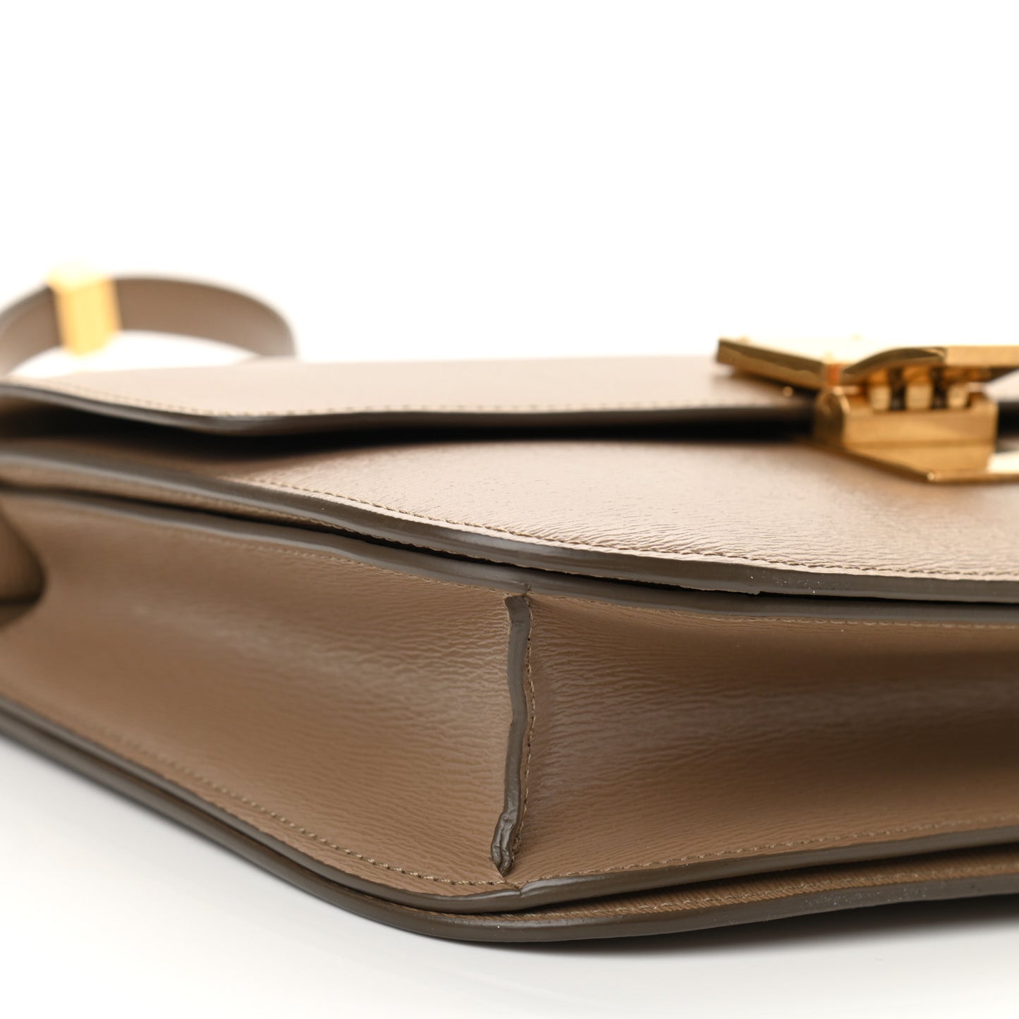 Liege Calfskin Medium Classic Box Flap Bag Taupe