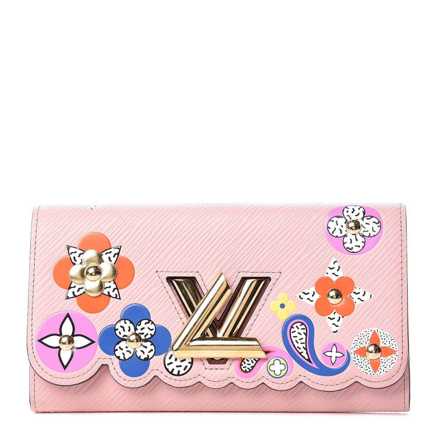 Epi Blooming Flowers Twist Wallet Rose Ballerine