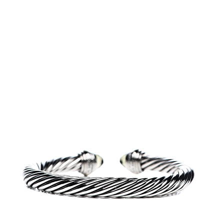 David Yurman Sterling Silver 14K Yellow Gold Peridot 7mm Cable Classics Bracelet 3 of 5