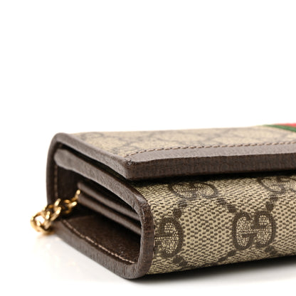 Gucci GG Supreme Monogram Web Ophidia Wallet On Chain Brown 9 of 11