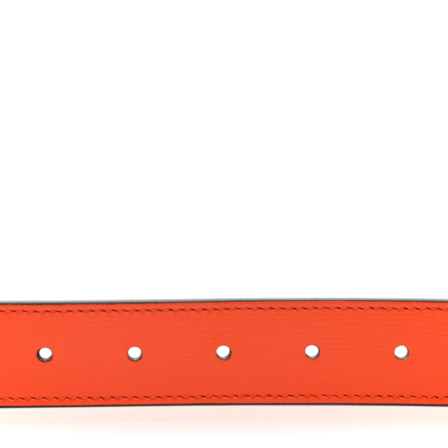 Gucci Azalea Calfskin Enamel Monochrome Double G 30mm Belt 85 34 Deep Orange 4 of 6