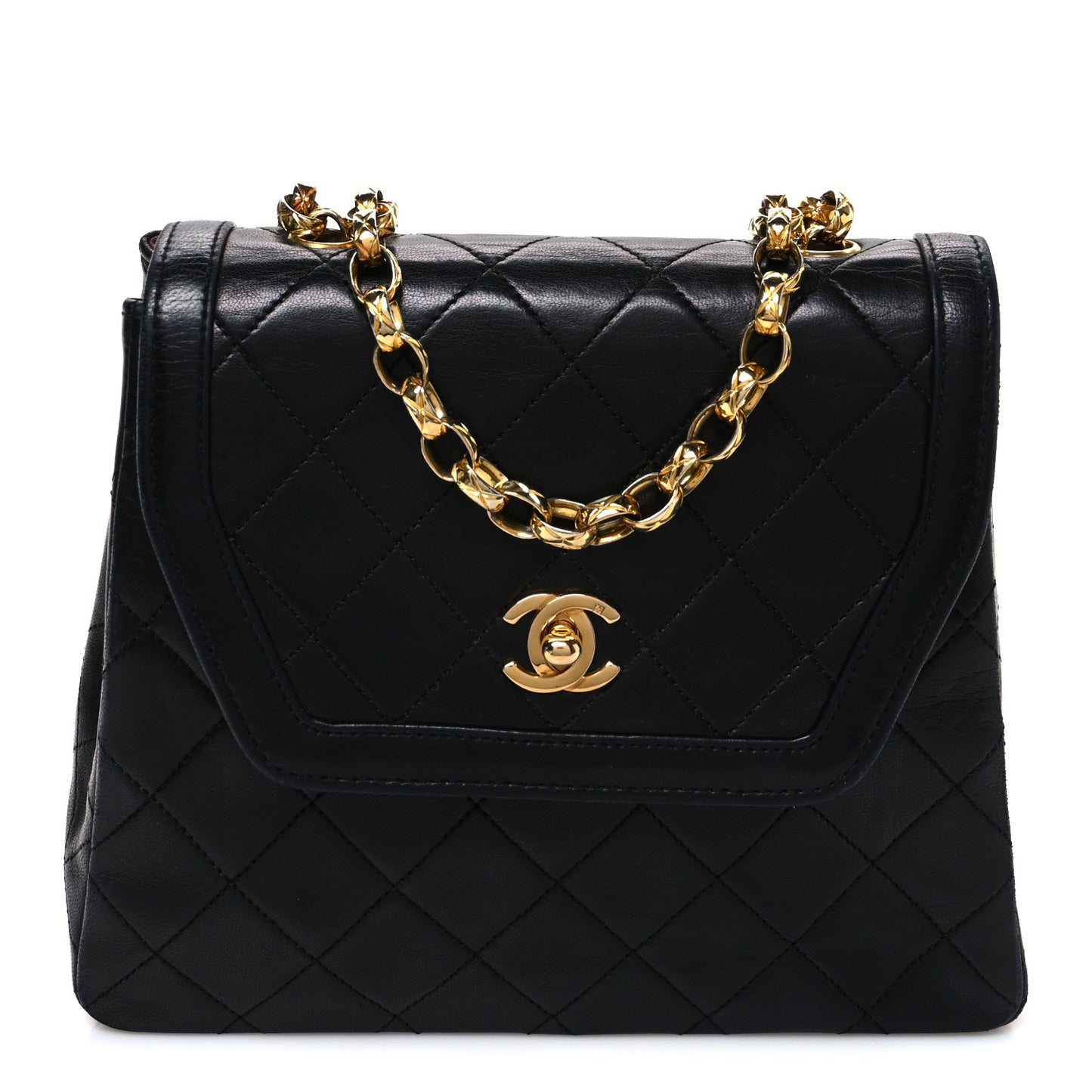 Lambskin Quilted Small Shoulder Bag Black