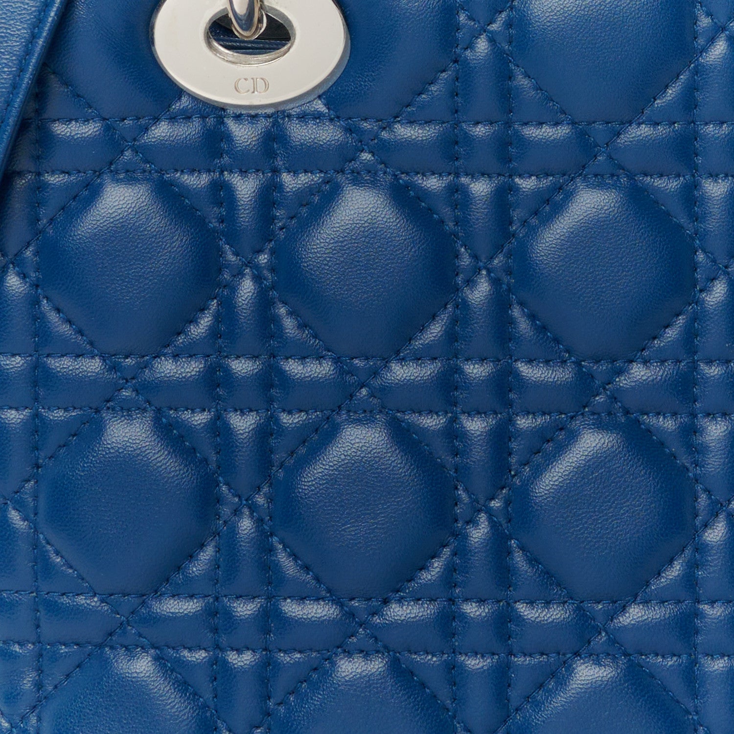 Christian Dior Lambskin Cannage Medium Lady Dior Blue 8 of 10
