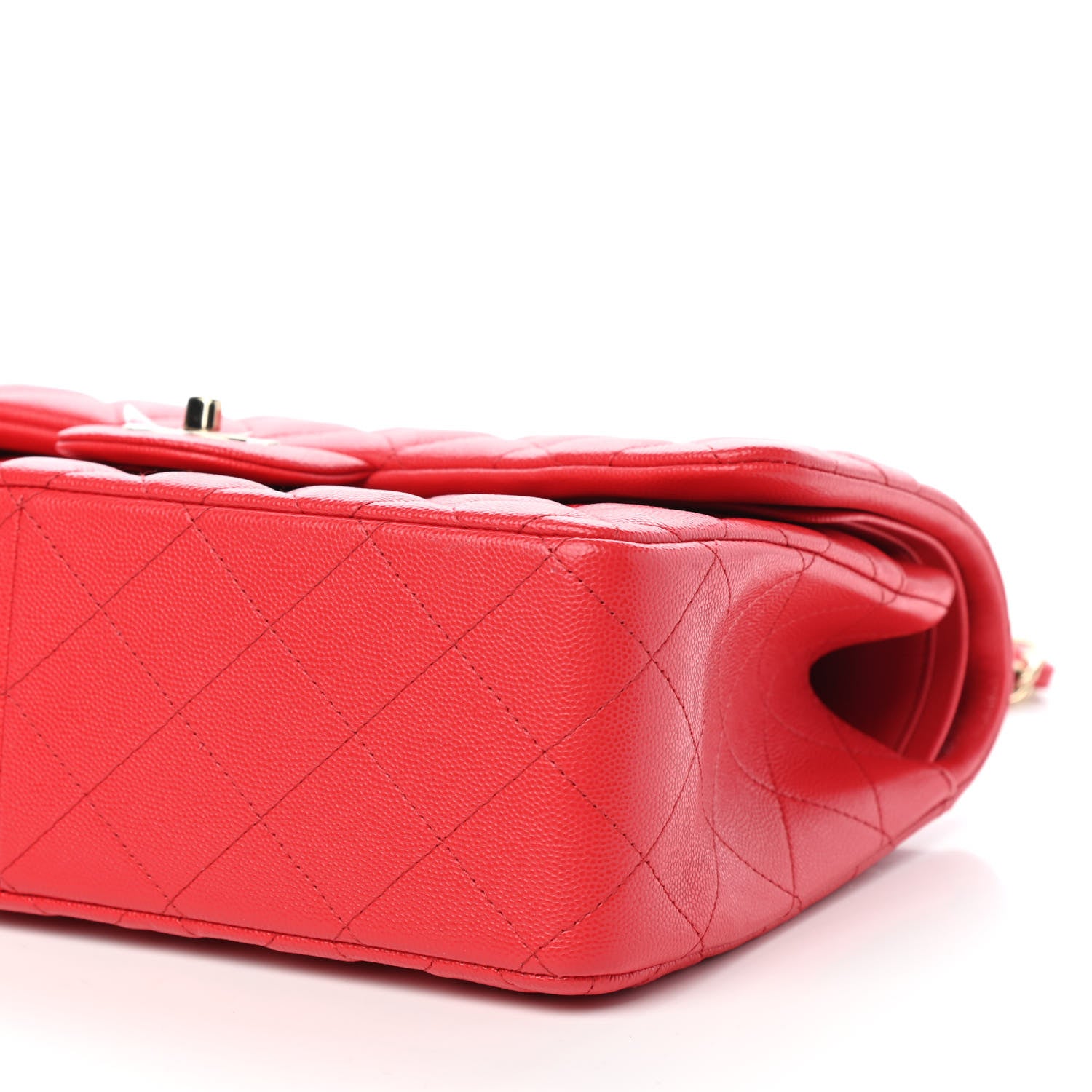 Chanel Caviar Quilted Jumbo Double Flap Red 9 of 10