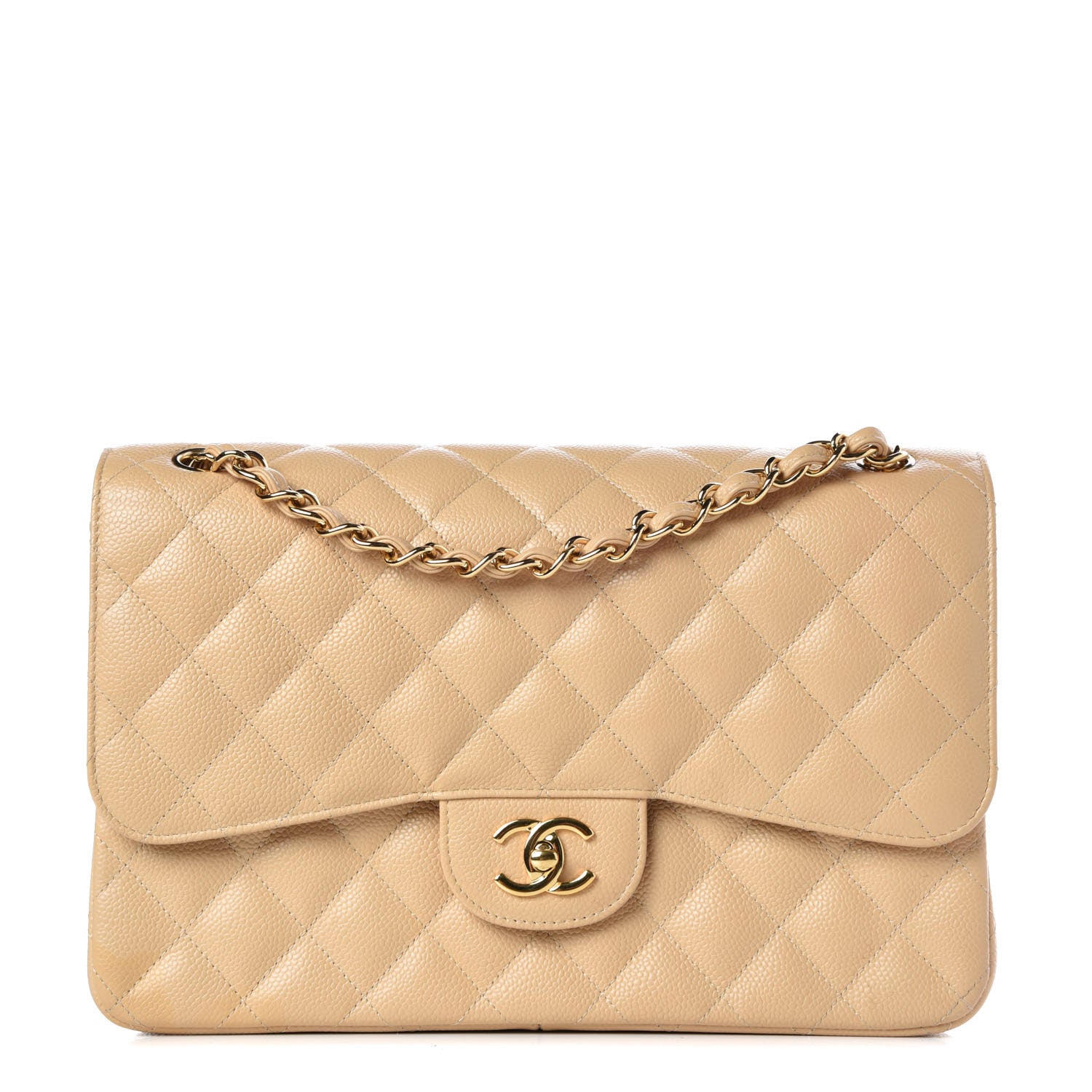 Chanel Caviar Quilted Jumbo Double Flap Beige Clair 1 of 10