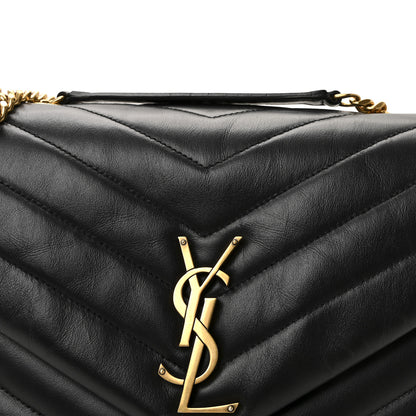 Saint Laurent Calfskin Y Quilted Monogram Medium Loulou Chain Satchel Black 7 of 9