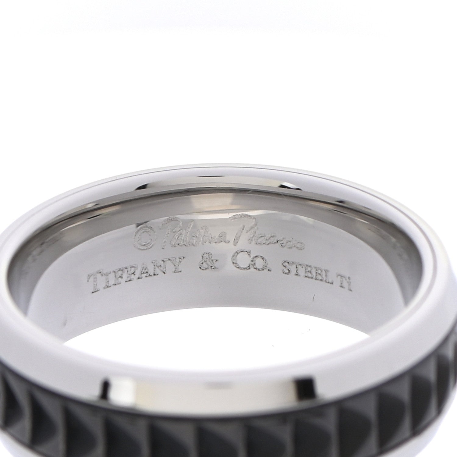 Tiffany Stainless Steel Titanium Paloma Picasso Caliper Band Ring 63 10.5 4 of 4