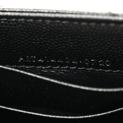 Saint Laurent Grain De Poudre Matelasse Chevron Small Monogram Envelope Wallet Black 7 of 7