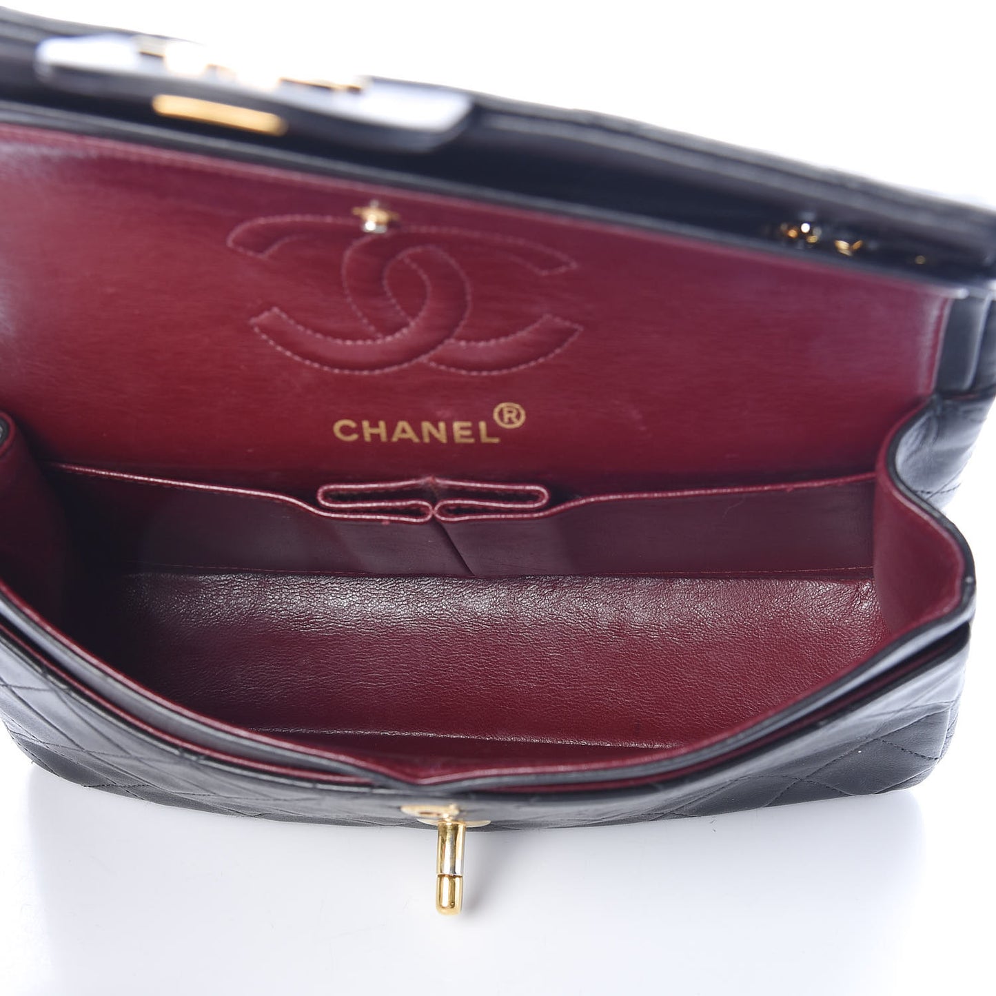 Lambskin Quilted Small Double Flap Black