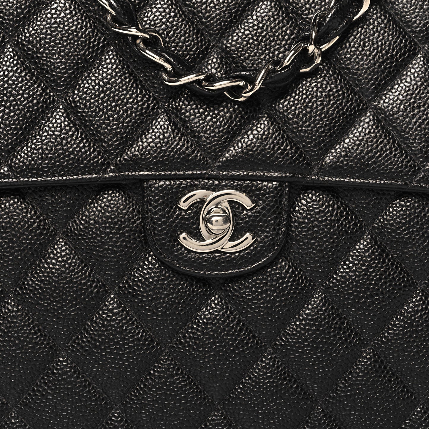 Caviar Jumbo Single Flap Black