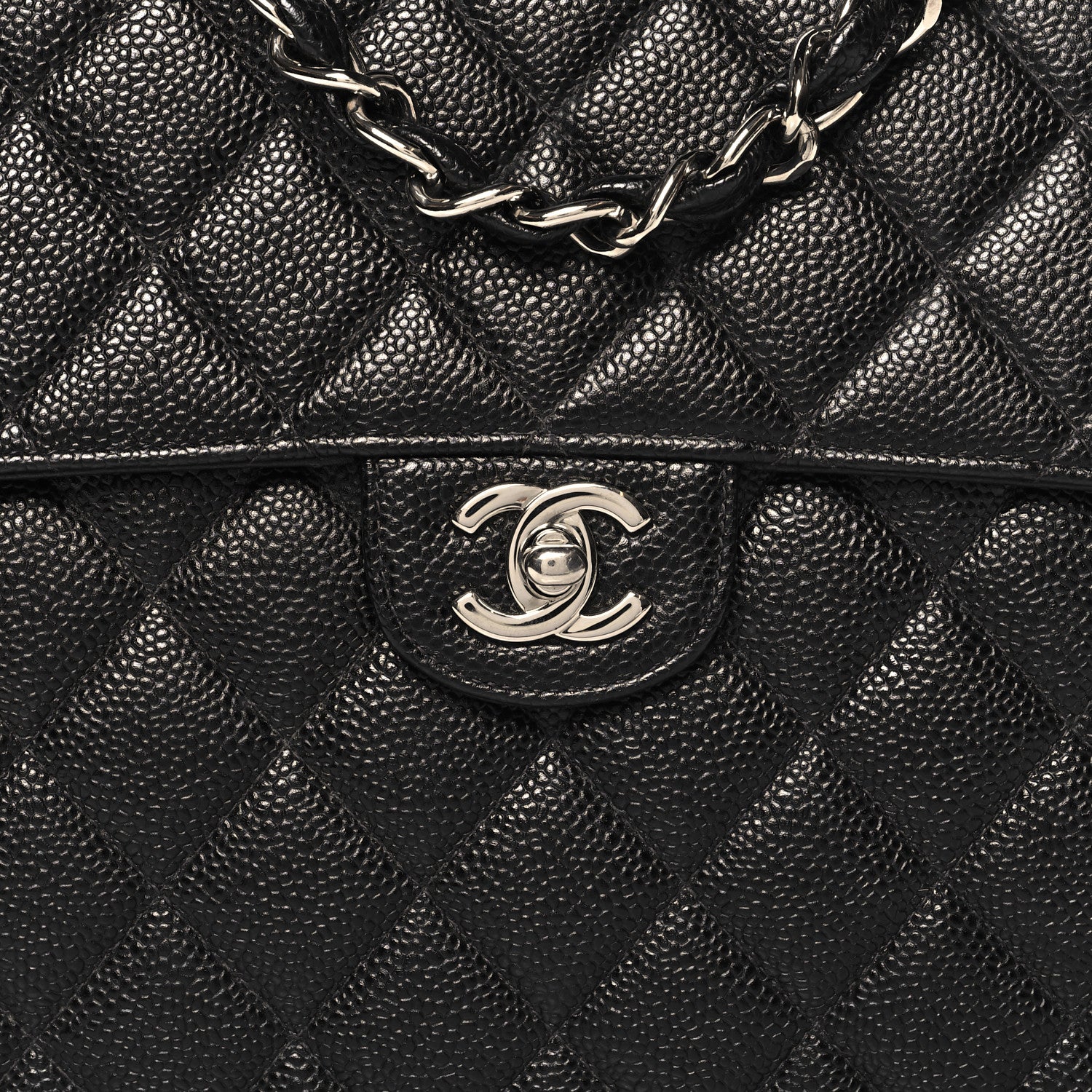 Chanel Caviar Jumbo Single Flap Black 8 of 10