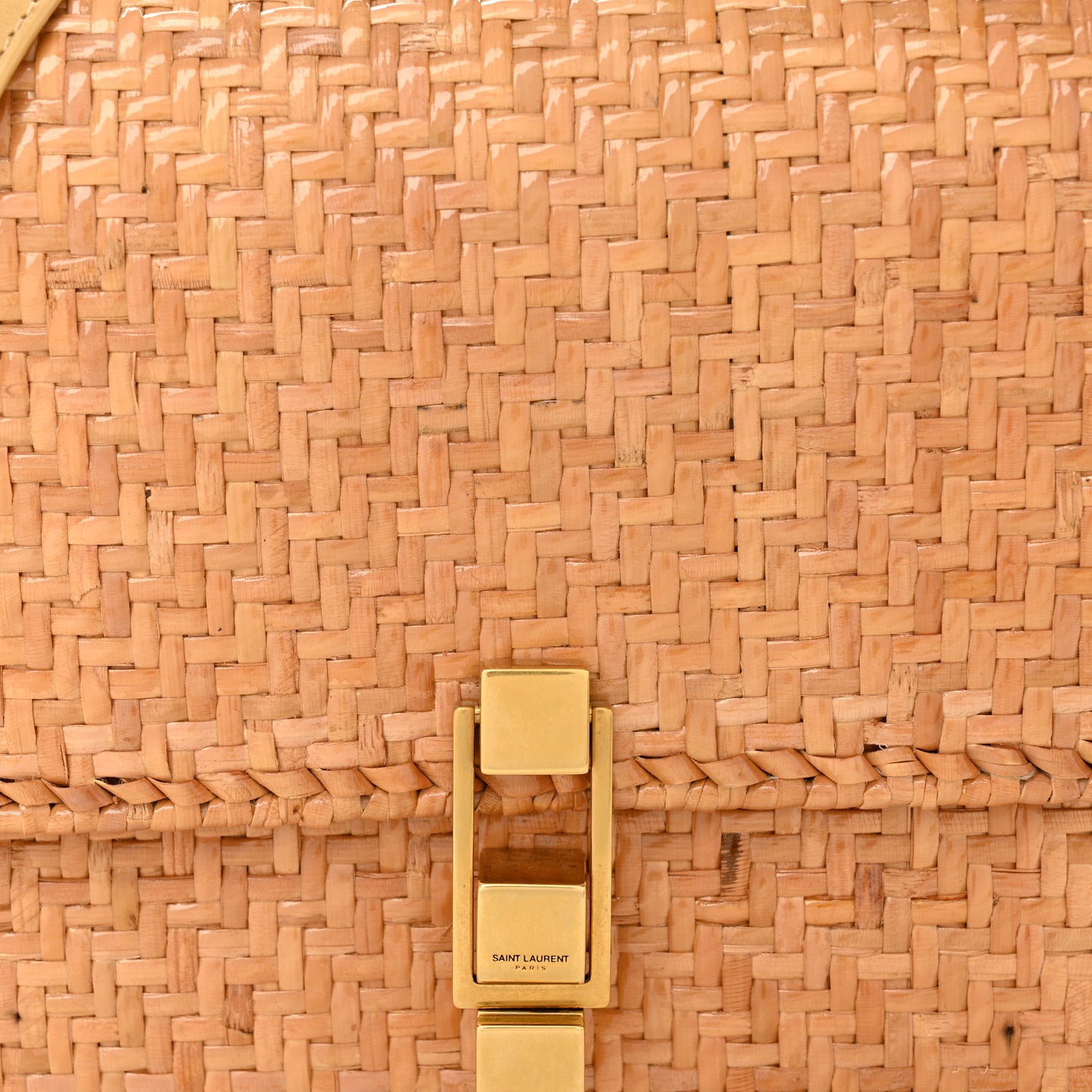 Wicker Carre Satchel Beige
