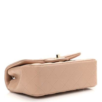 Chanel Lambskin Quilted Mini Rectangular Flap Beige 4 of 12