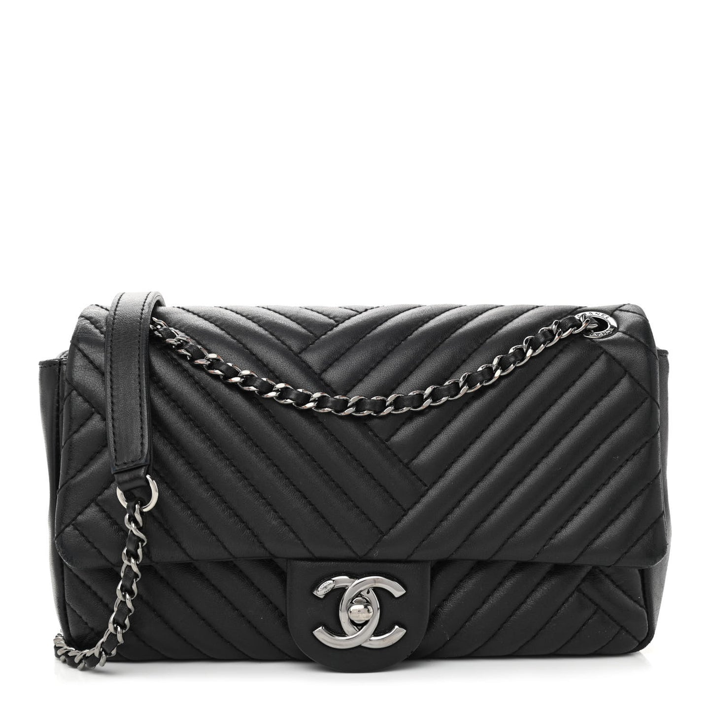 Lambskin Small CC Crossing Flap Black