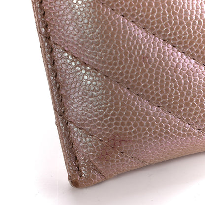 Chanel Metallic Caviar Chevron Quilted Card Holder Light Gold 5 of 12