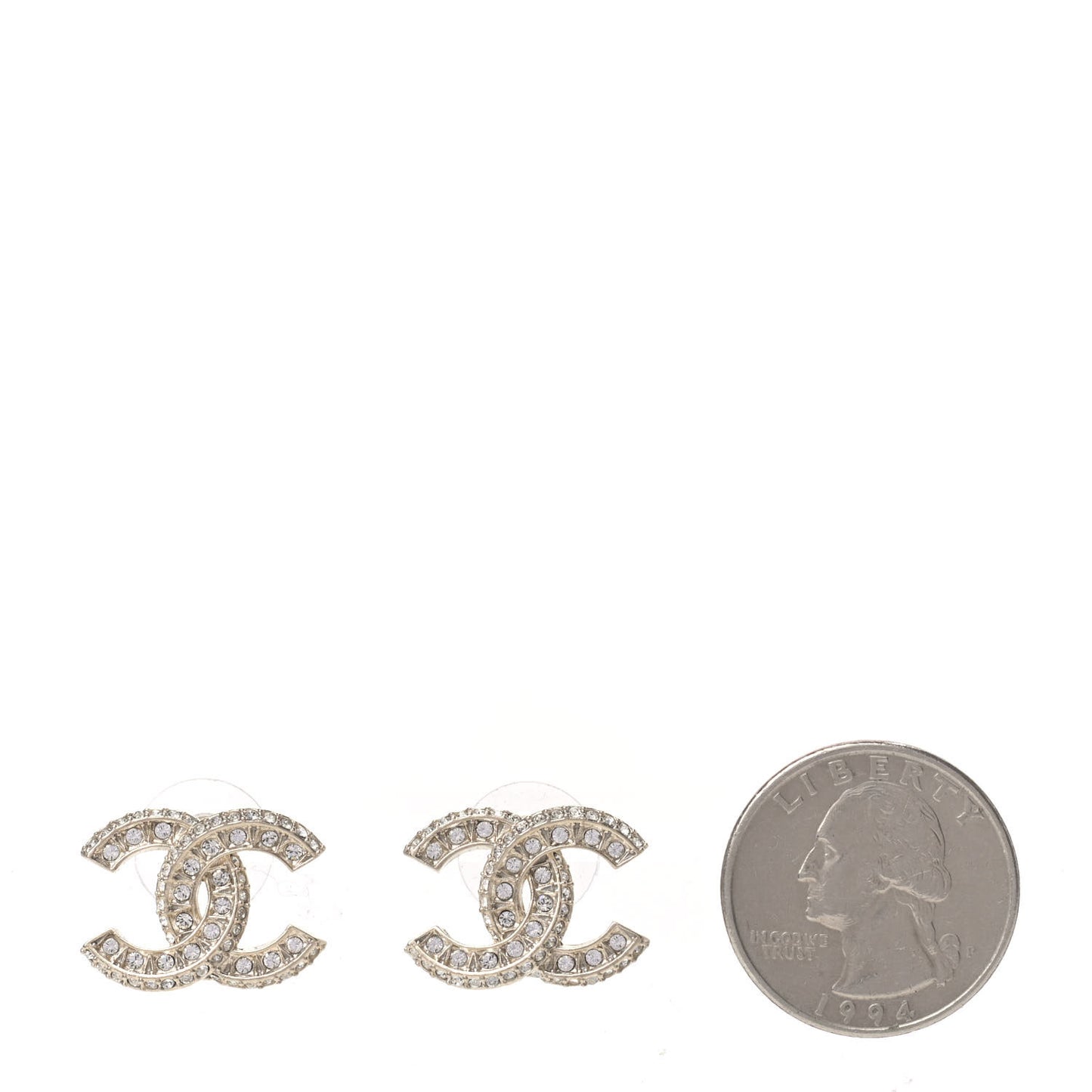 Crystal Timeless CC Earrings Light Gold