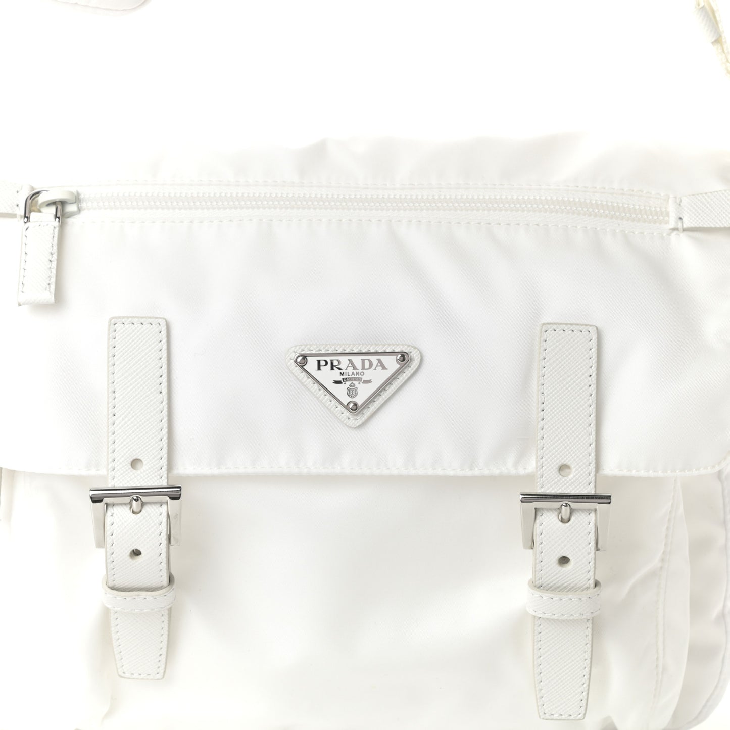 Re-Nylon Single Pocket Messenger Bag White