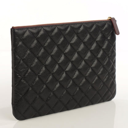 Chanel Caviar Quilted Medium Cosmetic Case Black 3 of 8